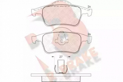 R BRAKE rb1298 -  Комплект тормозных колодок, дисковый тормоз